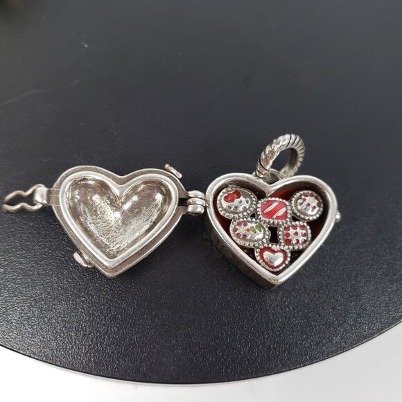 Brighton 20" Necklace Silver Heart Shape/Enamal Snowman Pendant Limited Edition - Picture 13 of 16